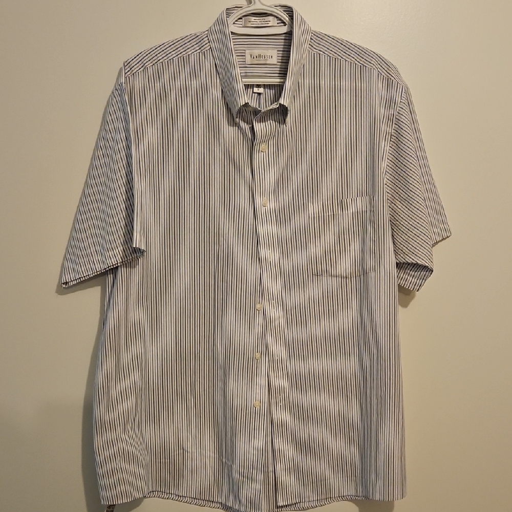 Van Heusen Men's Casual Blue Striped Shirt
